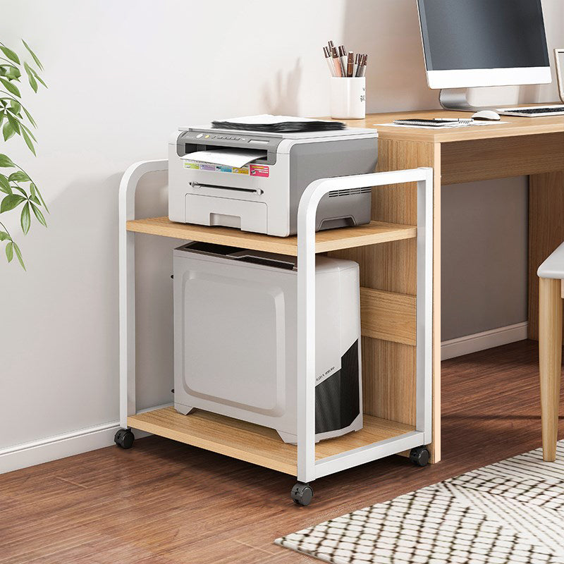 Industrial Style Wooden Bookshelf Open Home Shelf Bookcase with Caster Wheels 22"L x 16"W x 25.5"H Natural Clearhalo 'Bookcases' 'furn' 'furn_bookcases' 'Furniture' 'furniture_bookcases' 'Office Furniture' 5056056