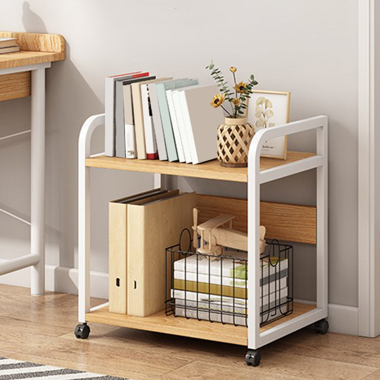 Industrial Style Wooden Bookshelf Open Home Shelf Bookcase with Caster Wheels Clearhalo 'Bookcases' 'furn' 'furn_bookcases' 'Furniture' 'furniture_bookcases' 'Office Furniture' 5056058