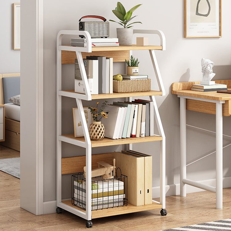 Industrial Style Wooden Bookshelf Open Home Shelf Bookcase with Caster Wheels Clearhalo 'Bookcases' 'furn' 'furn_bookcases' 'Furniture' 'furniture_bookcases' 'Office Furniture' 5056062