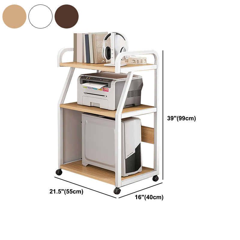 Industrial Style Wooden Bookshelf Open Home Shelf Bookcase with Caster Wheels Clearhalo 'Bookcases' 'furn' 'furn_bookcases' 'Furniture' 'furniture_bookcases' 'Office Furniture' 5056074