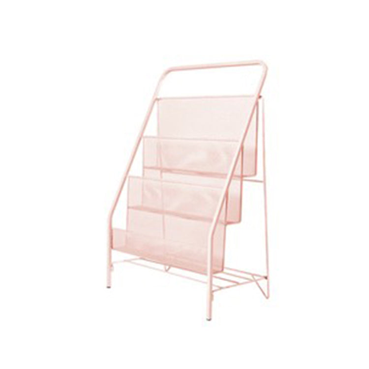 Industrial Ladder Bookcase Metal Vertical Book Shelf for Home Office Pink Clearhalo 'Bookcases' 'furn' 'furn_bookcases' 'Furniture' 'furniture_bookcases' 'Office Furniture' 5056094