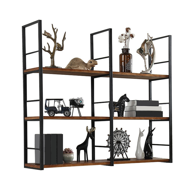 Wall Mounted Industrial Bookshelf Iron Frame Pine Wood Bookshelf for Bedroom Clearhalo 'Bookcases' 'furn' 'furn_bookcases' 'Furniture' 'furniture_bookcases' 'Office Furniture' 5056106