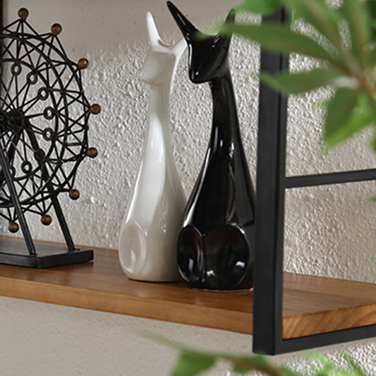 Wall Mounted Industrial Bookshelf Iron Frame Pine Wood Bookshelf for Bedroom Clearhalo 'Bookcases' 'furn' 'furn_bookcases' 'Furniture' 'furniture_bookcases' 'Office Furniture' 5056110