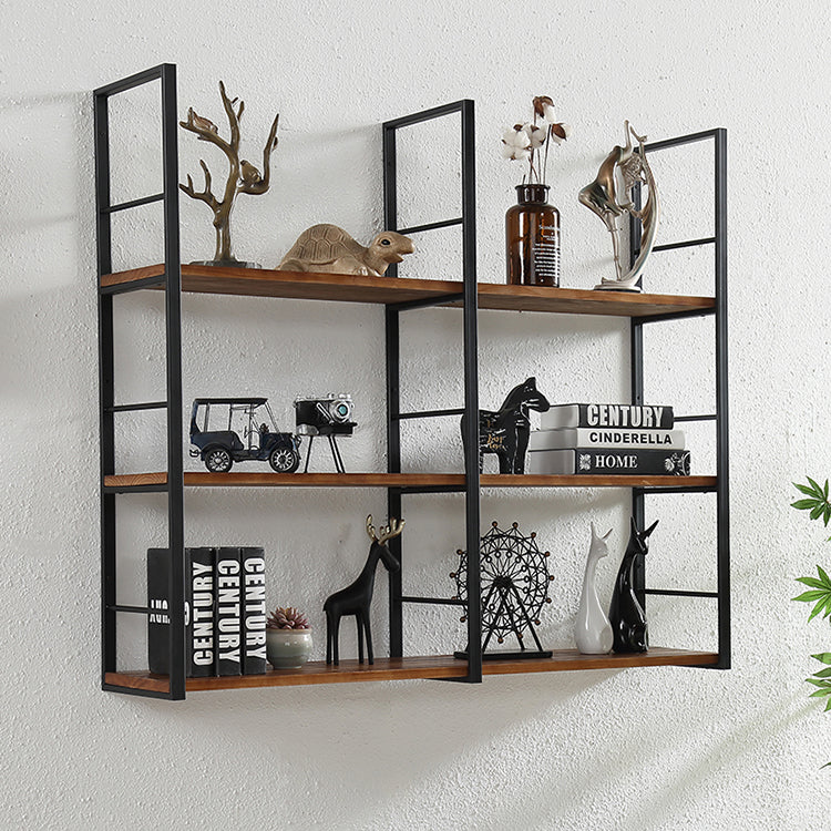 Wall Mounted Industrial Bookshelf Iron Frame Pine Wood Bookshelf for Bedroom Clearhalo 'Bookcases' 'furn' 'furn_bookcases' 'Furniture' 'furniture_bookcases' 'Office Furniture' 5056111