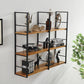 Wall Mounted Industrial Bookshelf Iron Frame Pine Wood Bookshelf for Bedroom Clearhalo 'Bookcases' 'furn' 'furn_bookcases' 'Furniture' 'furniture_bookcases' 'Office Furniture' 5056114