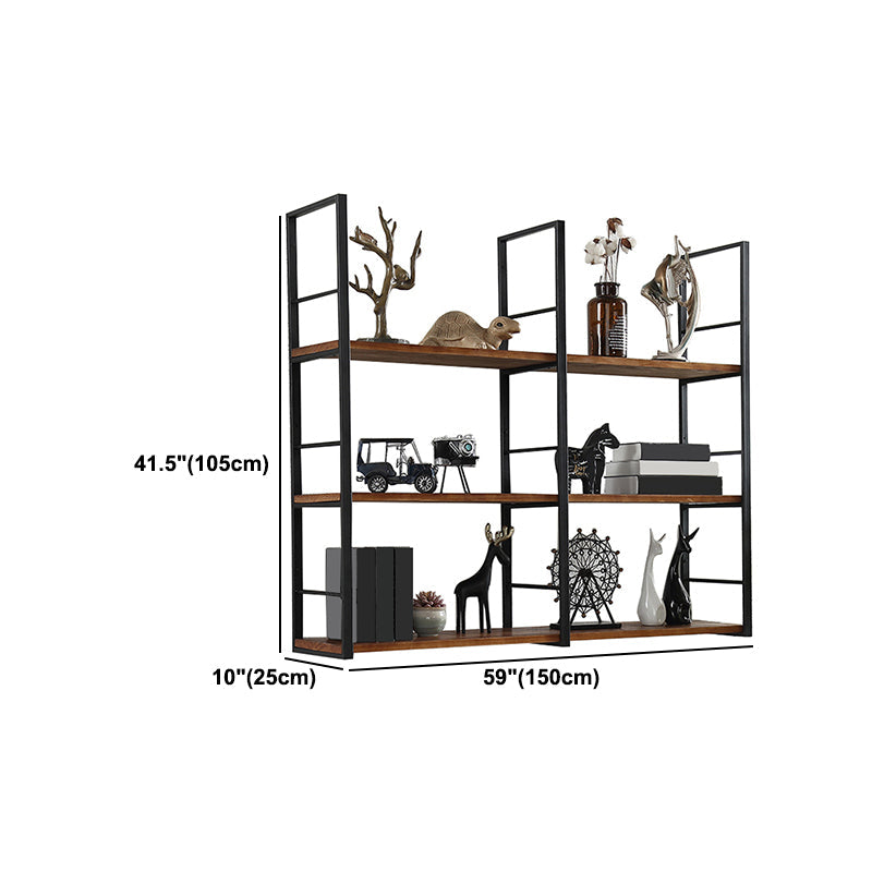 Wall Mounted Industrial Bookshelf Iron Frame Pine Wood Bookshelf for Bedroom Clearhalo 'Bookcases' 'furn' 'furn_bookcases' 'Furniture' 'furniture_bookcases' 'Office Furniture' 5056116