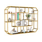 Industrial Iron Bookshelf Wall Mounted Bookshelf for Office and Family Living Room 37.4"L x 7.1"W x 27.6"H Gold Clearhalo 'Bookcases' 'furn' 'furn_bookcases' 'Furniture' 'furniture_bookcases' 'Office Furniture' 5056122