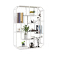 Industrial Iron Bookshelf Wall Mounted Bookshelf for Office and Family Living Room 27.6"L x 7.1"W x 37.4"H White Clearhalo 'Bookcases' 'furn' 'furn_bookcases' 'Furniture' 'furniture_bookcases' 'Office Furniture' 5056126
