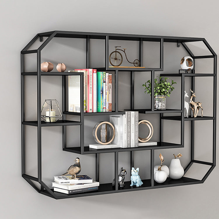 Industrial Iron Bookshelf Wall Mounted Bookshelf for Office and Family Living Room Clearhalo 'Bookcases' 'furn' 'furn_bookcases' 'Furniture' 'furniture_bookcases' 'Office Furniture' 5056134