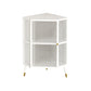 Dining Room Minimalism Buffet Server Glass Door Metal Frame Dining Server 15.7"L x 15.7"W x 29.5"H White Clearhalo 'buffet_sideboard' 'Buffets & Sideboards' 'furn' 'furn_buffet_sideboard' 'Furniture' 'furniture_buffet_sideboard' 'Kitchen & Dining Furniture' 5056141