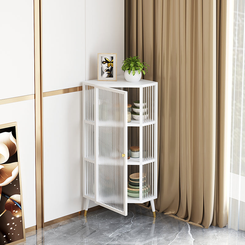 Dining Room Minimalism Buffet Server Glass Door Metal Frame Dining Server Clearhalo 'buffet_sideboard' 'Buffets & Sideboards' 'furn' 'furn_buffet_sideboard' 'Furniture' 'furniture_buffet_sideboard' 'Kitchen & Dining Furniture' 5056144