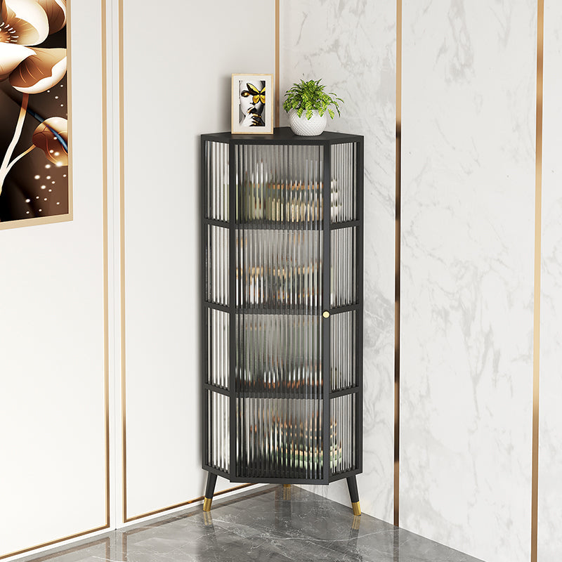 Dining Room Minimalism Buffet Server Glass Door Metal Frame Dining Server Clearhalo 'buffet_sideboard' 'Buffets & Sideboards' 'furn' 'furn_buffet_sideboard' 'Furniture' 'furniture_buffet_sideboard' 'Kitchen & Dining Furniture' 5056147