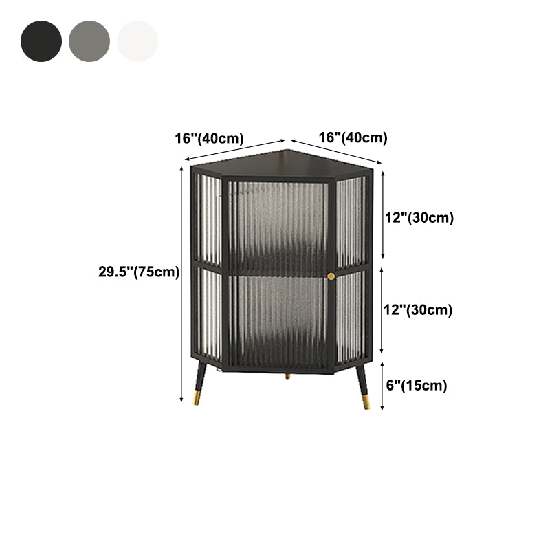 Dining Room Minimalism Buffet Server Glass Door Metal Frame Dining Server Clearhalo 'buffet_sideboard' 'Buffets & Sideboards' 'furn' 'furn_buffet_sideboard' 'Furniture' 'furniture_buffet_sideboard' 'Kitchen & Dining Furniture' 5056158