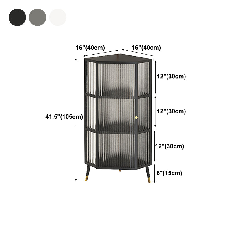 Dining Room Minimalism Buffet Server Glass Door Metal Frame Dining Server Clearhalo 'buffet_sideboard' 'Buffets & Sideboards' 'furn' 'furn_buffet_sideboard' 'Furniture' 'furniture_buffet_sideboard' 'Kitchen & Dining Furniture' 5056159