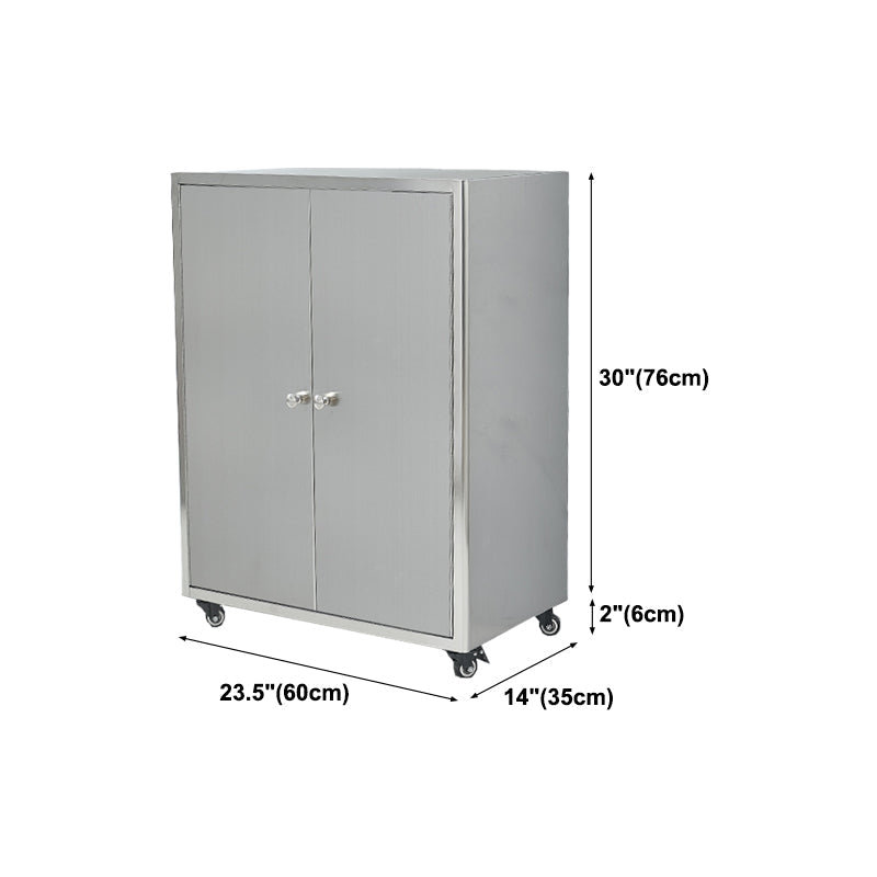 Stainless Steel Sideboard Cabinet Modern Server Cabinet with Storage for kitchen Clearhalo 'buffet_sideboard' 'Buffets & Sideboards' 'furn' 'furn_buffet_sideboard' 'Furniture' 'furniture_buffet_sideboard' 'Kitchen & Dining Furniture' 5056187