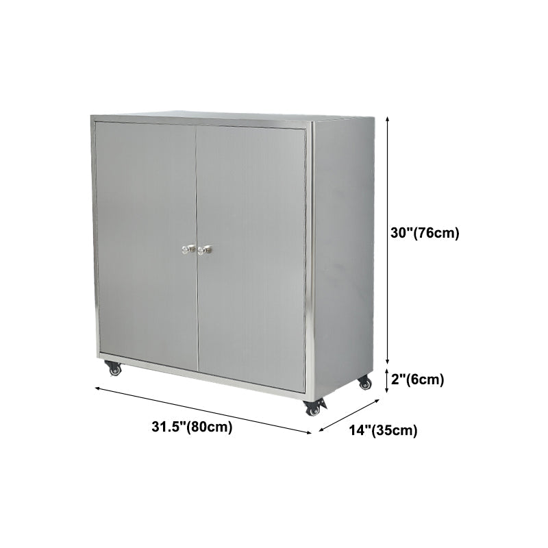Stainless Steel Sideboard Cabinet Modern Server Cabinet with Storage for kitchen Clearhalo 'buffet_sideboard' 'Buffets & Sideboards' 'furn' 'furn_buffet_sideboard' 'Furniture' 'furniture_buffet_sideboard' 'Kitchen & Dining Furniture' 5056191