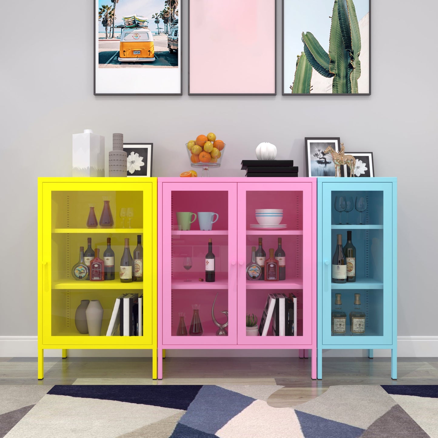 Door Steel Sideboard Modern Server Cabinet with Storage for Dining Room Clearhalo 'buffet_sideboard' 'Buffets & Sideboards' 'furn' 'furn_buffet_sideboard' 'Furniture' 'furniture_buffet_sideboard' 'Kitchen & Dining Furniture' 5056198