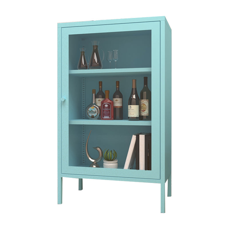 Door Steel Sideboard Modern Server Cabinet with Storage for Dining Room 24"L x 16"W x 40"H Blue Clearhalo 'buffet_sideboard' 'Buffets & Sideboards' 'furn' 'furn_buffet_sideboard' 'Furniture' 'furniture_buffet_sideboard' 'Kitchen & Dining Furniture' 5056199