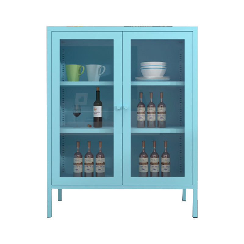 Door Steel Sideboard Modern Server Cabinet with Storage for Dining Room 31"L x 16"W x 40"H Blue Clearhalo 'buffet_sideboard' 'Buffets & Sideboards' 'furn' 'furn_buffet_sideboard' 'Furniture' 'furniture_buffet_sideboard' 'Kitchen & Dining Furniture' 5056201