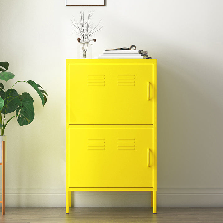Door Steel Sideboard Modern Server Cabinet with Storage for Dining Room 24"L x 16"W x 40"H Light Yellow Clearhalo 'buffet_sideboard' 'Buffets & Sideboards' 'furn' 'furn_buffet_sideboard' 'Furniture' 'furniture_buffet_sideboard' 'Kitchen & Dining Furniture' 5056203