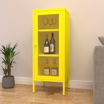 Door Steel Sideboard Modern Server Cabinet with Storage for Dining Room 16"L x 16"W x 40"H Yellow Clearhalo 'buffet_sideboard' 'Buffets & Sideboards' 'furn' 'furn_buffet_sideboard' 'Furniture' 'furniture_buffet_sideboard' 'Kitchen & Dining Furniture' 5056204