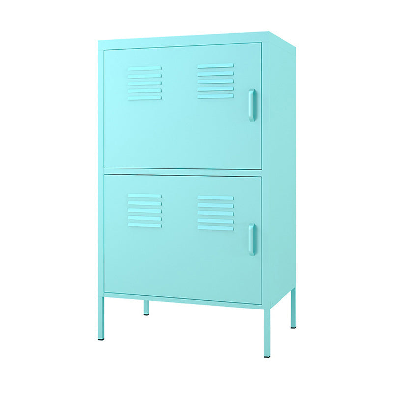 Door Steel Sideboard Modern Server Cabinet with Storage for Dining Room 24"L x 16"W x 40"H Light Blue Clearhalo 'buffet_sideboard' 'Buffets & Sideboards' 'furn' 'furn_buffet_sideboard' 'Furniture' 'furniture_buffet_sideboard' 'Kitchen & Dining Furniture' 5056205