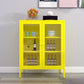 Door Steel Sideboard Modern Server Cabinet with Storage for Dining Room 31"L x 16"W x 40"H Yellow Clearhalo 'buffet_sideboard' 'Buffets & Sideboards' 'furn' 'furn_buffet_sideboard' 'Furniture' 'furniture_buffet_sideboard' 'Kitchen & Dining Furniture' 5056209