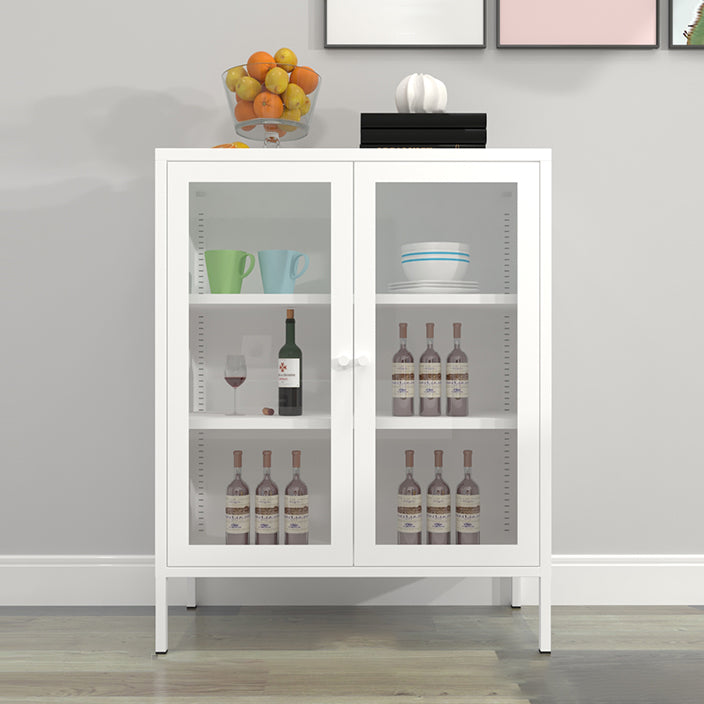Door Steel Sideboard Modern Server Cabinet with Storage for Dining Room 31"L x 16"W x 40"H White Clearhalo 'buffet_sideboard' 'Buffets & Sideboards' 'furn' 'furn_buffet_sideboard' 'Furniture' 'furniture_buffet_sideboard' 'Kitchen & Dining Furniture' 5056217