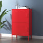 Door Steel Sideboard Modern Server Cabinet with Storage for Dining Room 24"L x 16"W x 40"H Red Clearhalo 'buffet_sideboard' 'Buffets & Sideboards' 'furn' 'furn_buffet_sideboard' 'Furniture' 'furniture_buffet_sideboard' 'Kitchen & Dining Furniture' 5056226