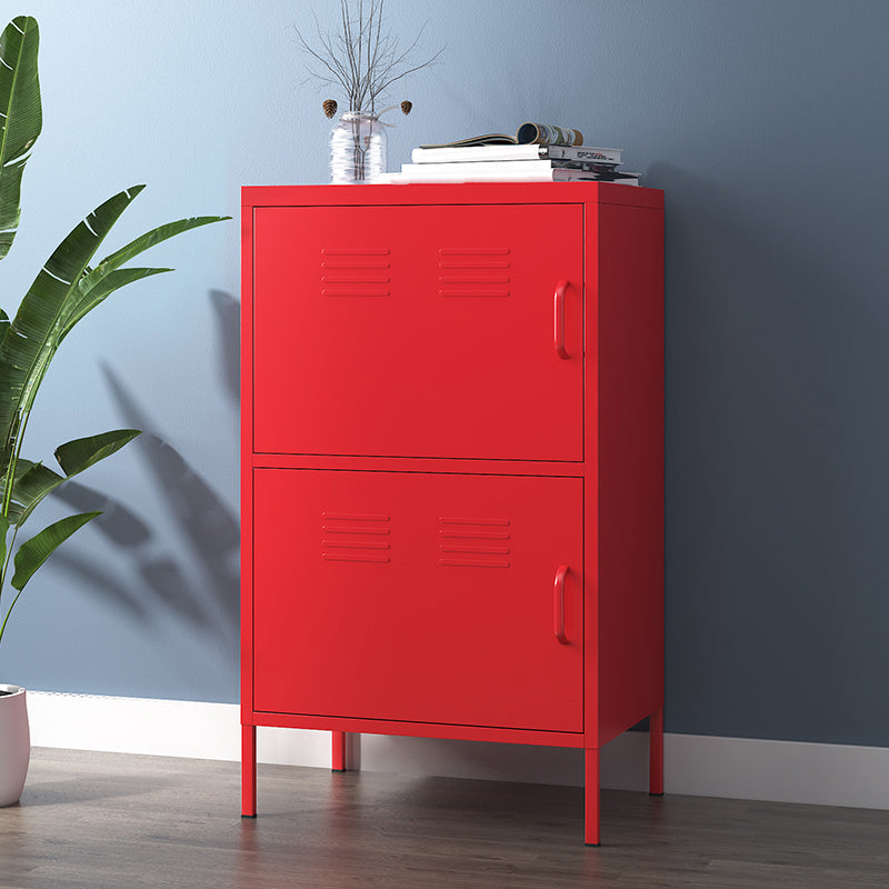 Door Steel Sideboard Modern Server Cabinet with Storage for Dining Room 24"L x 16"W x 40"H Red Clearhalo 'buffet_sideboard' 'Buffets & Sideboards' 'furn' 'furn_buffet_sideboard' 'Furniture' 'furniture_buffet_sideboard' 'Kitchen & Dining Furniture' 5056226