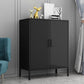 31.5"L Steel Sideboard Modern Server Cabinet with Storage for Dining Room Black Clearhalo 'buffet_sideboard' 'Buffets & Sideboards' 'furn' 'furn_buffet_sideboard' 'Furniture' 'furniture_buffet_sideboard' 'Kitchen & Dining Furniture' 5056242