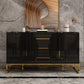 Artificial Wood Dining Room Sideboard Cabinet Glam Credenza with Drawer and Storage Black Clearhalo 'buffet_sideboard' 'Buffets & Sideboards' 'furn' 'furn_buffet_sideboard' 'Furniture' 'furniture_buffet_sideboard' 'Kitchen & Dining Furniture' 5056283