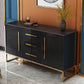 Artificial Wood Dining Room Sideboard Cabinet Glam Credenza with Drawer and Storage Textured Black Clearhalo 'buffet_sideboard' 'Buffets & Sideboards' 'furn' 'furn_buffet_sideboard' 'Furniture' 'furniture_buffet_sideboard' 'Kitchen & Dining Furniture' 5056285