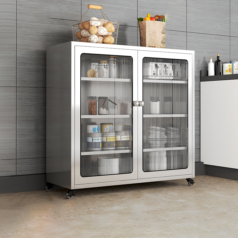 Steel Kitchen Sideboard Cabinet Modern Server Cabinet with Storage for Home Clearhalo 'buffet_sideboard' 'Buffets & Sideboards' 'furn' 'furn_buffet_sideboard' 'Furniture' 'furniture_buffet_sideboard' 'Kitchen & Dining Furniture' 5056296