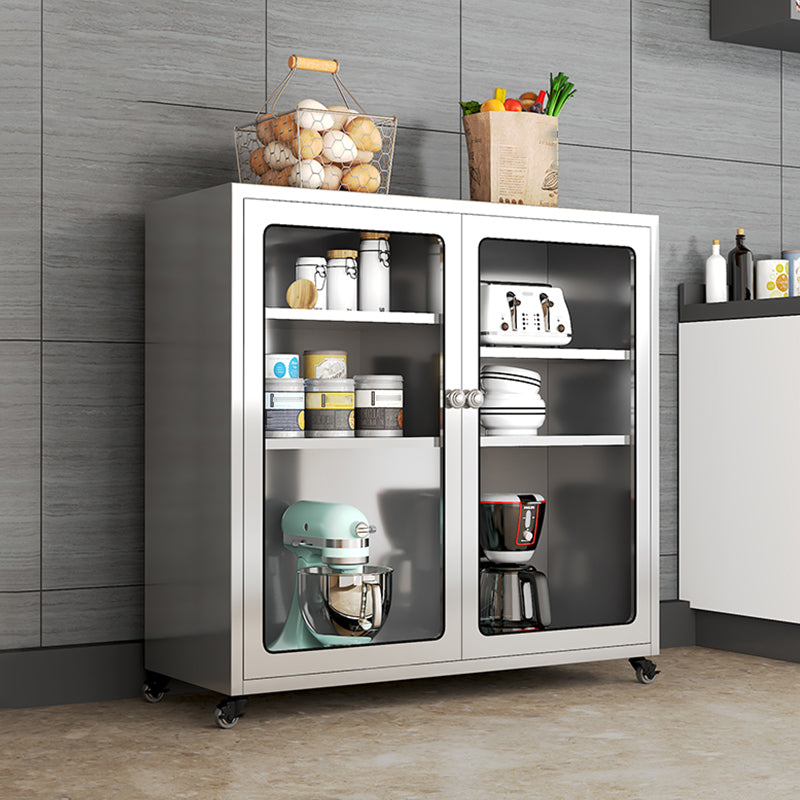 Steel Kitchen Sideboard Cabinet Modern Server Cabinet with Storage for Home Clearhalo 'buffet_sideboard' 'Buffets & Sideboards' 'furn' 'furn_buffet_sideboard' 'Furniture' 'furniture_buffet_sideboard' 'Kitchen & Dining Furniture' 5056301