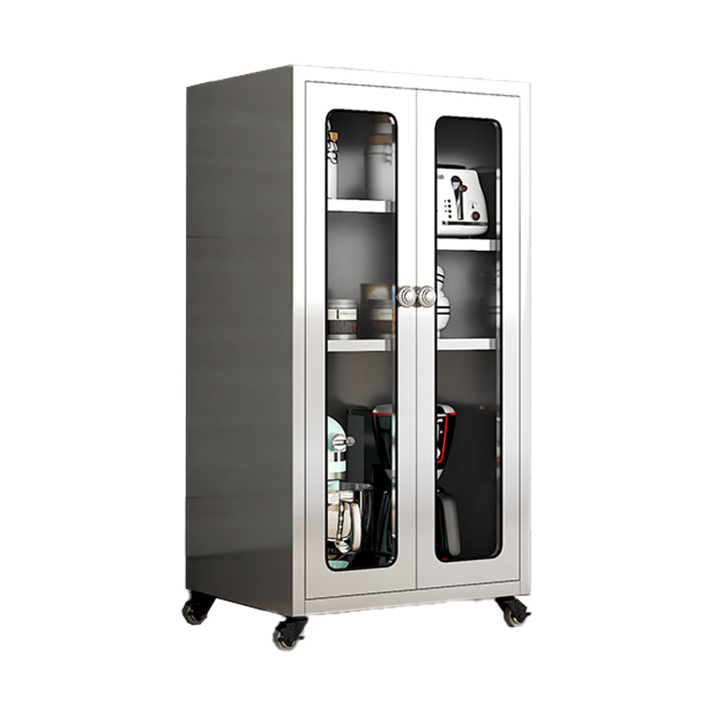 Steel Kitchen Sideboard Cabinet Modern Server Cabinet with Storage for Home https: res.litfad.com site img item 2022 06 1200x1200.jpg Tempered Glass Clearhalo 'buffet_sideboard' 'Buffets & Sideboards' 'furn' 'furn_buffet_sideboard' 'Furniture' 'furniture_buffet_sideboard' 'Kitchen & Dining Furniture' 5056304