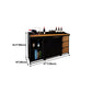 Modern Dining Room Credenza Sliding Doors Metal and Wood Buffet in Black Clearhalo 'buffet_sideboard' 'Buffets & Sideboards' 'furn' 'furn_buffet_sideboard' 'Furniture' 'furniture_buffet_sideboard' 'Kitchen & Dining Furniture' 5056330
