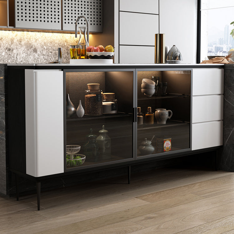 3-Drawer Engineered Wood Sideboard Modern Adjustable Shelving Credenza Clearhalo 'buffet_sideboard' 'Buffets & Sideboards' 'furn' 'furn_buffet_sideboard' 'Furniture' 'furniture_buffet_sideboard' 'Kitchen & Dining Furniture' 5056336