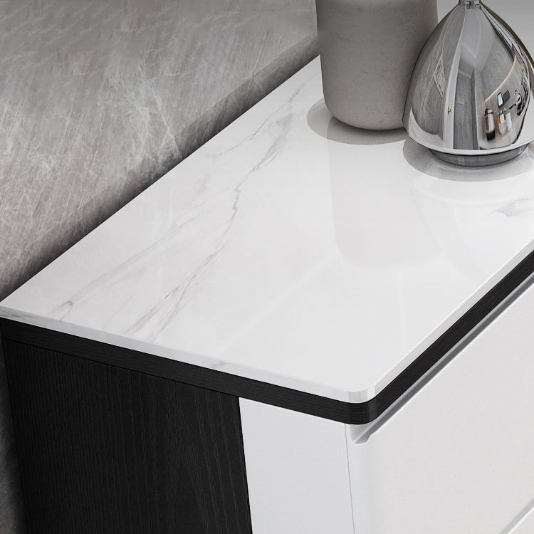 3-Drawer Engineered Wood Sideboard Modern Adjustable Shelving Credenza Clearhalo 'buffet_sideboard' 'Buffets & Sideboards' 'furn' 'furn_buffet_sideboard' 'Furniture' 'furniture_buffet_sideboard' 'Kitchen & Dining Furniture' 5056341