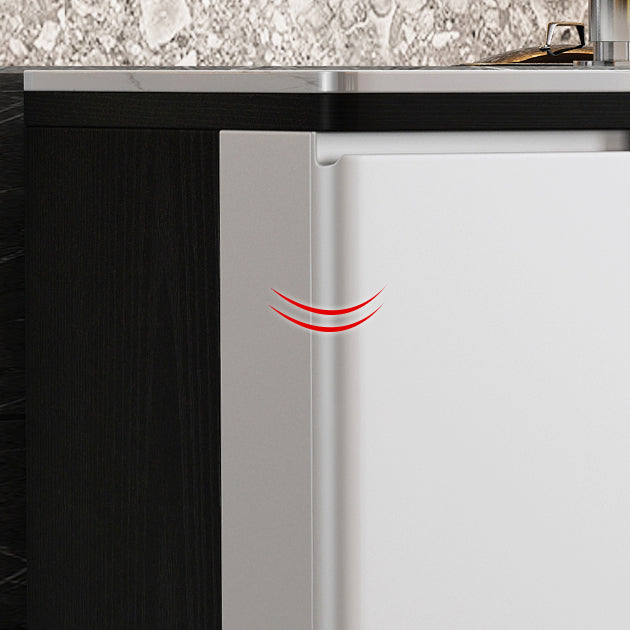 3-Drawer Engineered Wood Sideboard Modern Adjustable Shelving Credenza Clearhalo 'buffet_sideboard' 'Buffets & Sideboards' 'furn' 'furn_buffet_sideboard' 'Furniture' 'furniture_buffet_sideboard' 'Kitchen & Dining Furniture' 5056343