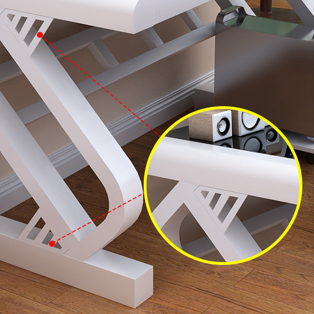 Toughened Glass Desktop Computer Desk Rectangular Modern Desk with Cable Management Clearhalo 'furn' 'furn_office_desk' 'Furniture' 'furniture_office_desk' 'Office Desks' 'Office Furniture' 'office_desk' 5056434