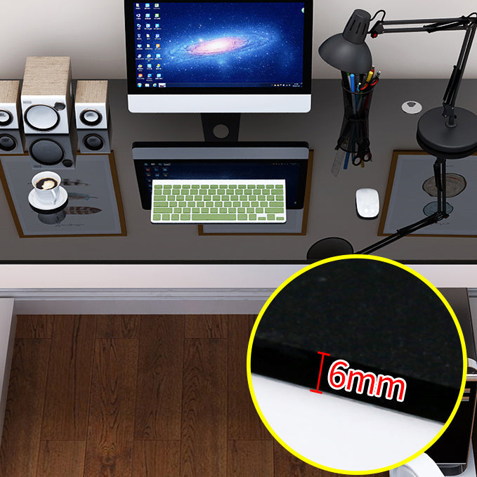 Toughened Glass Desktop Computer Desk Rectangular Modern Desk with Cable Management Clearhalo 'furn' 'furn_office_desk' 'Furniture' 'furniture_office_desk' 'Office Desks' 'Office Furniture' 'office_desk' 5056437