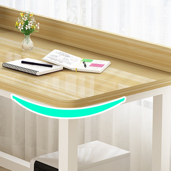 Corner Manufactured Wood Writing Desk Modern H-Shape Base Desk with Shelf Clearhalo 'furn' 'furn_office_desk' 'Furniture' 'furniture_office_desk' 'Office Desks' 'Office Furniture' 'office_desk' 5056459