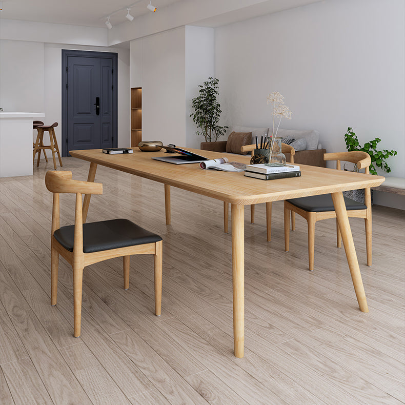 Modern Style Curved Office Desk Solid Wood Parsons Home Use Desk Clearhalo 'furn' 'furn_office_desk' 'Furniture' 'furniture_office_desk' 'Office Desks' 'Office Furniture' 'office_desk' 5056491