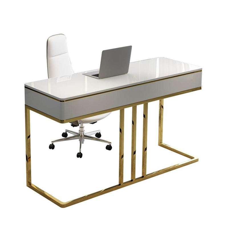 Glam Style Pedestal Writing Desk Curved 1-drawer Office Desk https: res.litfad.com site img item 2022 06 09 5056506 1200x1200.jpg Manufactured Wood Clearhalo 'furn' 'furn_office_desk' 'Furniture' 'furniture_office_desk' 'Office Desks' 'Office Furniture' 'office_desk' 5056505