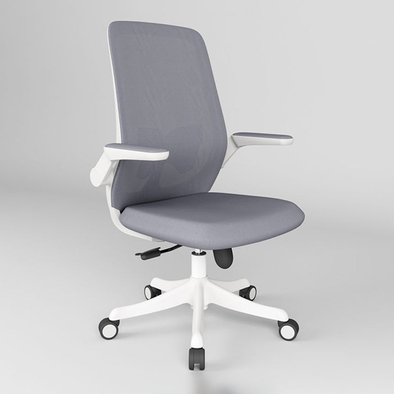 Ergonomic Mid Back Arm Chair Modern Mesh Swivel Office Chair White-Gray Clearhalo 'furn' 'furn_office_chair' 'Furniture' 'furniture_office_chair' 'Office Chairs' 'Office Furniture' 'office_chair' 5056529