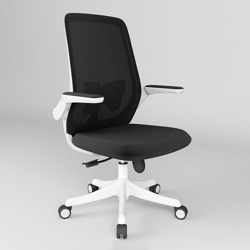 Ergonomic Mid Back Arm Chair Modern Mesh Swivel Office Chair Black White Clearhalo 'furn' 'furn_office_chair' 'Furniture' 'furniture_office_chair' 'Office Chairs' 'Office Furniture' 'office_chair' 5056533
