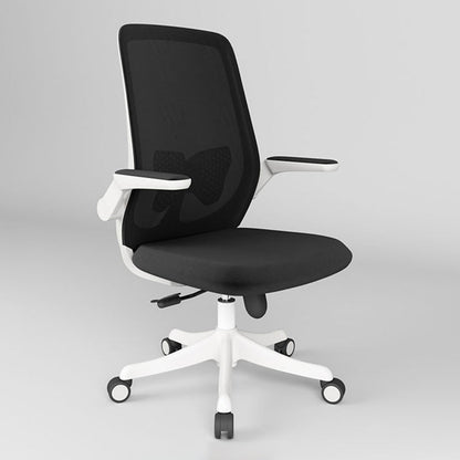 Ergonomic Mid Back Arm Chair Modern Mesh Swivel Office Chair Black White Clearhalo 'furn' 'furn_office_chair' 'Furniture' 'furniture_office_chair' 'Office Chairs' 'Office Furniture' 'office_chair' 5056533