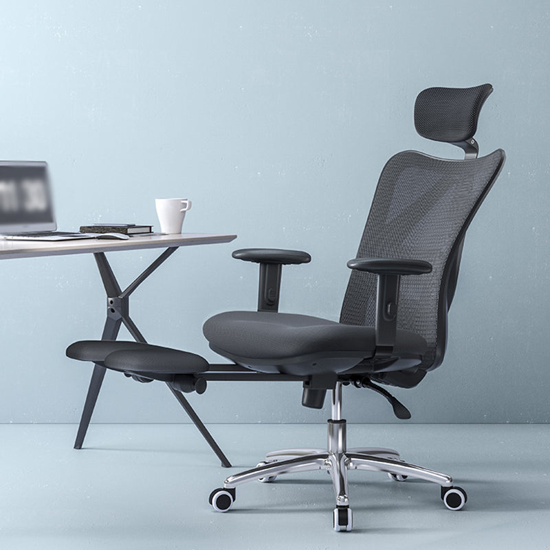 High Back Office Chair With Sponge Seat Fixed/Adjustable Arm Office Chair Black Clearhalo 'furn' 'furn_office_chair' 'Furniture' 'furniture_office_chair' 'Office Chairs' 'Office Furniture' 'office_chair' 5056545