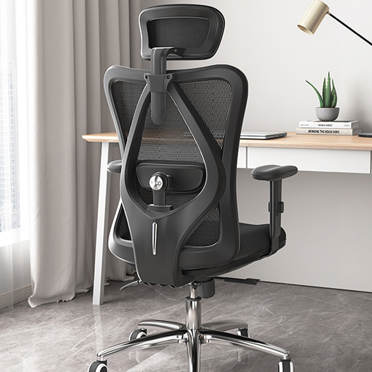 High Back Office Chair With Sponge Seat Fixed/Adjustable Arm Office Chair Clearhalo 'furn' 'furn_office_chair' 'Furniture' 'furniture_office_chair' 'Office Chairs' 'Office Furniture' 'office_chair' 5056546